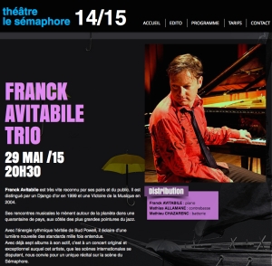 concert le 29 mai 2015 à 20h30 Franck Avitabile Trio avec Mathias Allamane et Matthieu Chazarenc